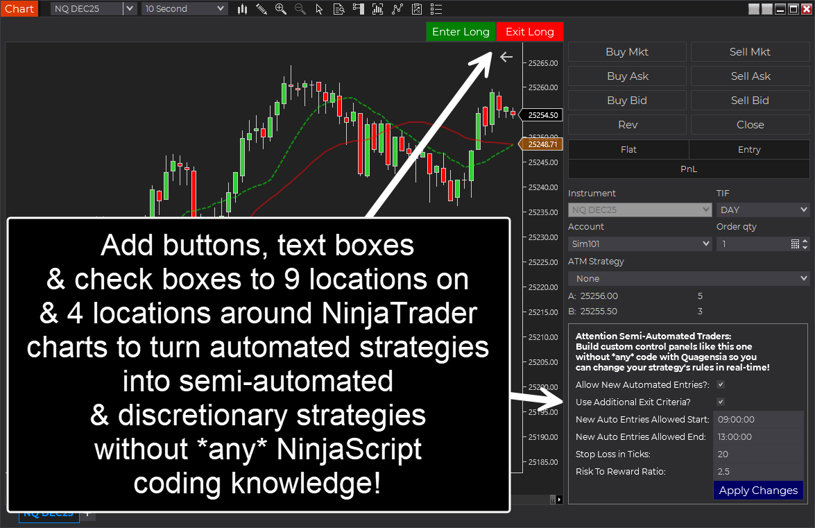 The no-code strategy builder for NinjaTrader from Quagensia now has 3 more built-in strategies, and you can draw drawing objects The no-code strategy builder for NinjaTrader from Quagensia now has 3 more built-in strategies, and you can draw drawing objects